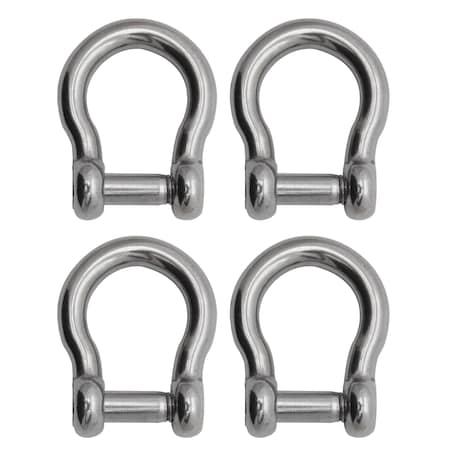 Extreme Max 3006.8414.4 BoatTector Stainless Steel Bow Shackle With No-Snag Pin - 1/2, 4-Pack
